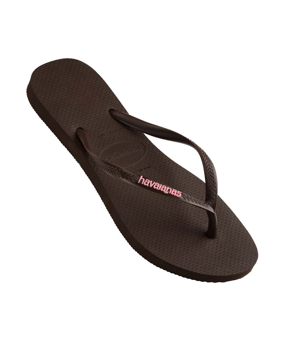 Havaianas Women's Slim Rubber Logo Thongs