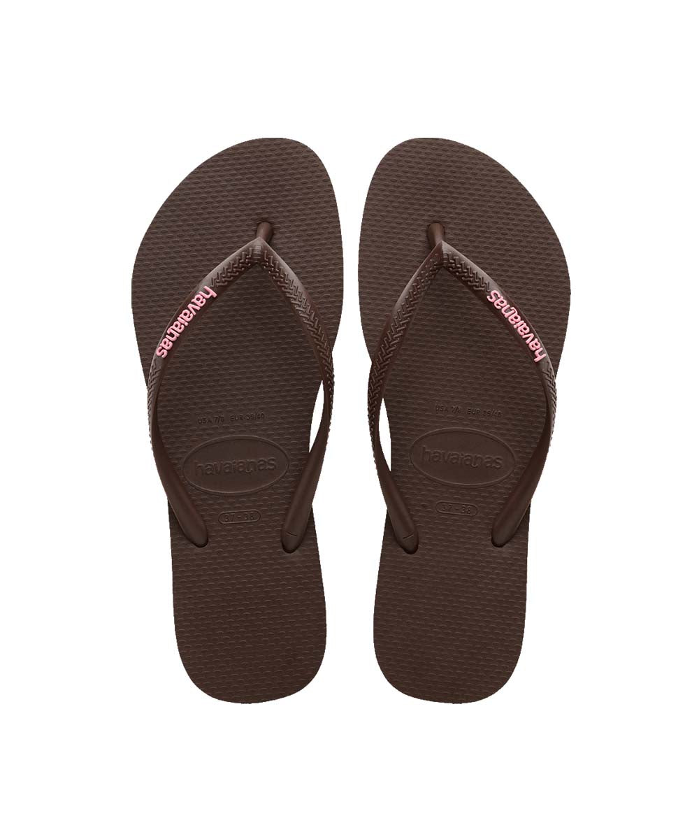 Havaianas Women's Slim Rubber Logo Thongs